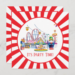 cool theme park circus party add text paper plates invitation