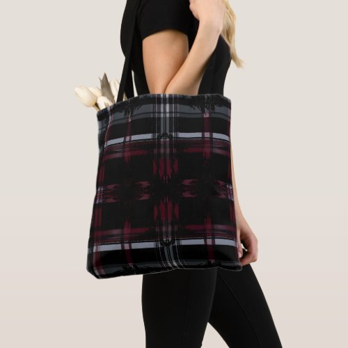 Cool Thrashed Gothic Grungy Grunge Plaid Pattern Tote Bag