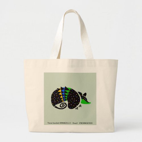 Cool Three banded ARMADILLO_ Animal lover _ Nature Large Tote Bag