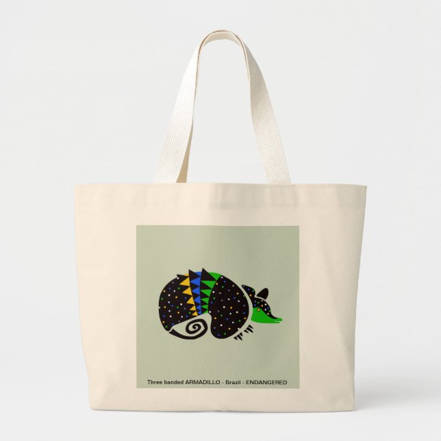 Cool Three banded ARMADILLO- Animal lover - Nature Large Tote Bag (Front)