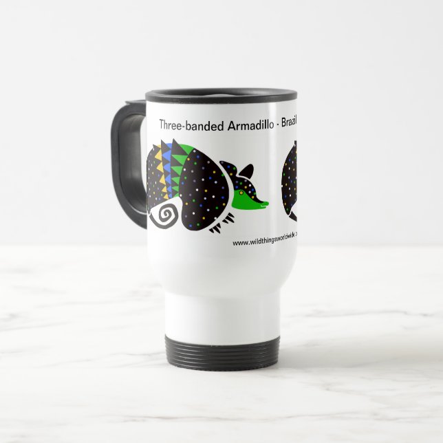 Cool  Three-banded ARMADILLO - Endangered animal Travel Mug (Front Left)