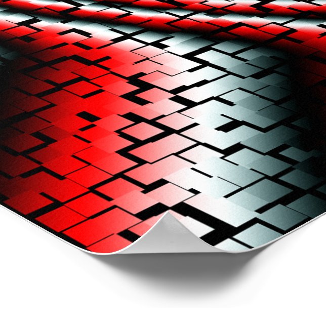 Cool three dimensional cubes awesome swirl poster (Corner)