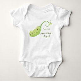 cool three peas out pod add text baby bodysuit
