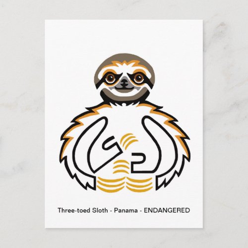 Cool Three_toed SLOTH _ Conservation _ Postcard
