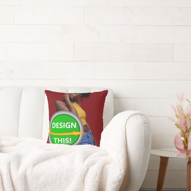 COOL! Throw Pillow 16" x 16" Cotton - Customize  (Couch)