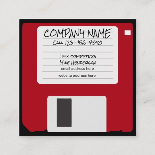 Cool Throwback Computer Repair Square Business Card