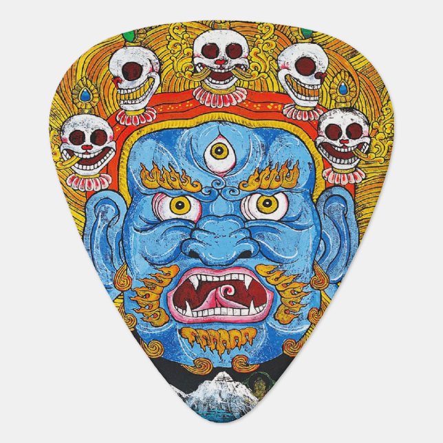 Cool tibetan thangka god mandala tattoo art guitar pick (Front)