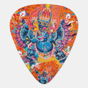 Cool tibetan thangka god mandala tattoo art guitar pick