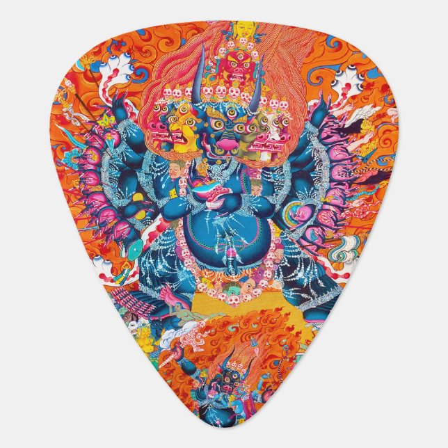 Cool tibetan thangka god mandala tattoo art guitar pick (Front)