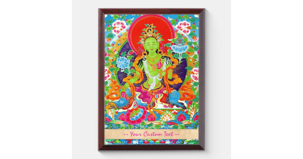 Cool tibetan thangka green tara god tattoo award plaque | Zazzle