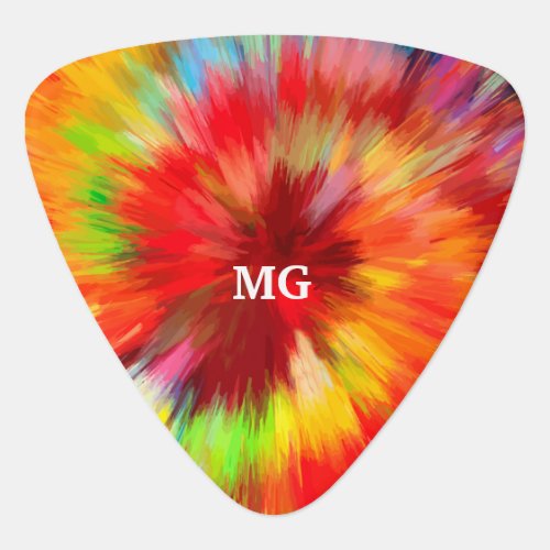 Cool Tie Dye Monogram Style Guitar Pick