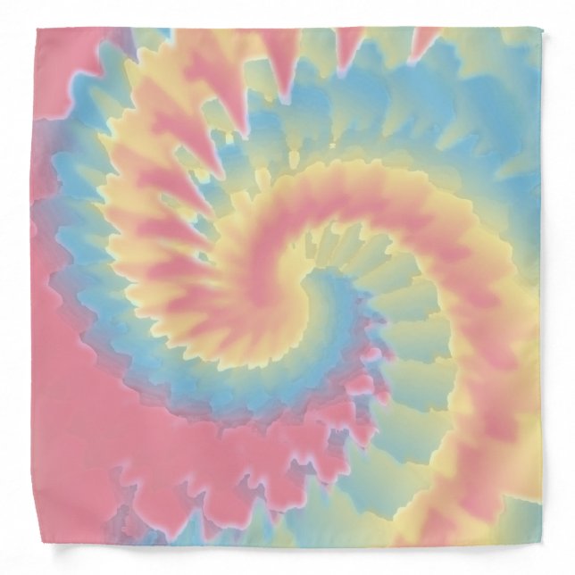 Cool Tie Dye Pastel Rainbow Bandana (Front)