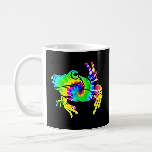 Cool Tie Dye Peace Frog Funny Hippie Tadpole Lover Coffee Mug