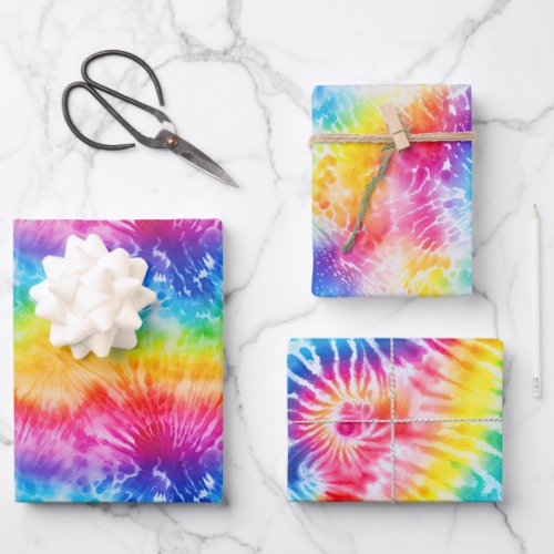 Cool Tie Dye Wrapping Paper Sheets