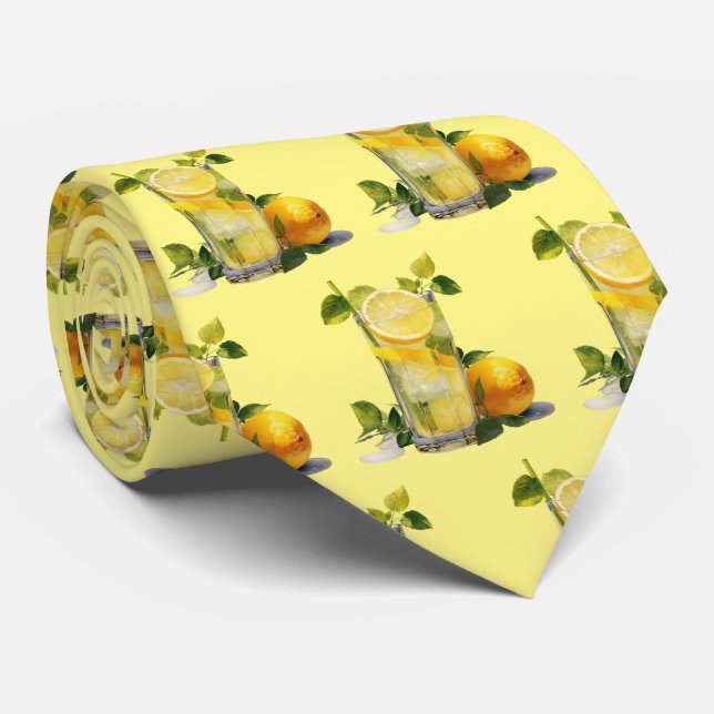 Cool tied lemonade pattern neck tie (Rolled)