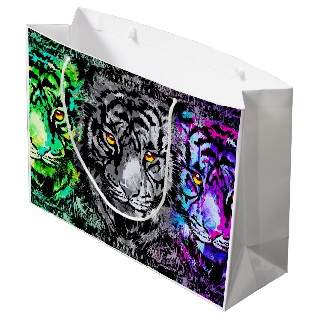 Cool Tiger Artwork - Big Cats - Tiger Gift Bag (Back Angled)