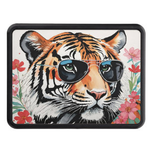 Cool Tiger Chilling In Aviator Sunglasses Hitch Cover