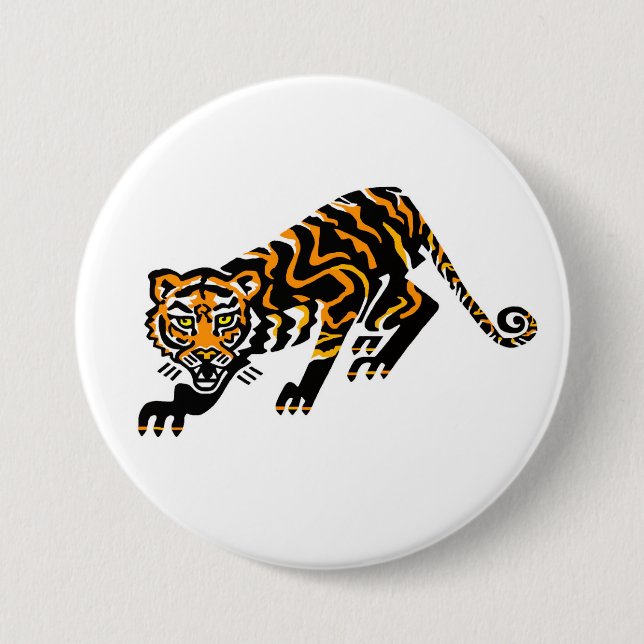  Cool  TIGER- Endangered animal -Wildlife - Nature Button (Front)