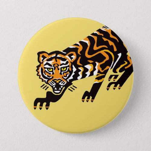  Cool  TIGER_ Endangered animal _Wildlife _ Yellow Button