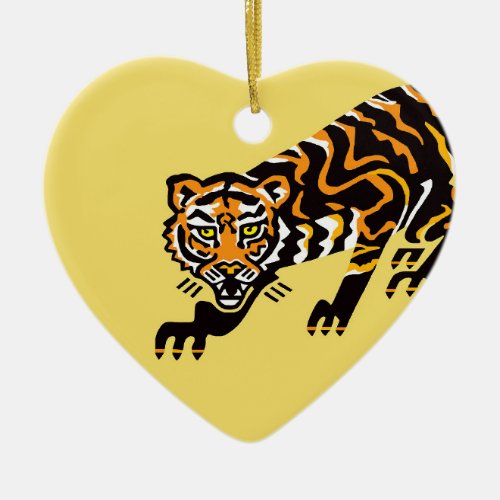 Cool TIGER _ Endangered animal _ Wildlife _ Yellow Ceramic Ornament