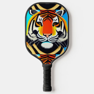Cool Tiger Face Abstract Art  Pickleball Paddle