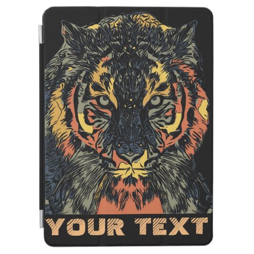 Cool Tiger Face Art Add Your Own Text iPad Air Cover