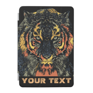 Cool Tiger Face Art Add Your Own Text iPad Mini Cover