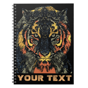 Cool Tiger Face Art Add Your Own Text Notebook