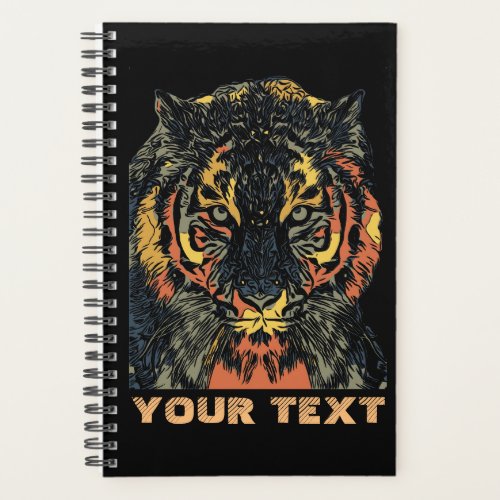 Cool Tiger Face Art Add Your Own Text Planner