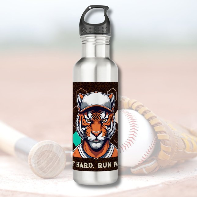 Cool Tiger Gift for Baseball Players Lover Coaches Stainless Steel Water Bottle (Cool Tiger Gift for Baseball Players Lover Coaches)