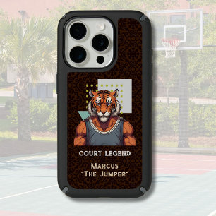 Cool Tiger Gifts for Basketball Lovers Coach Fans iPhone 15 Pro Case