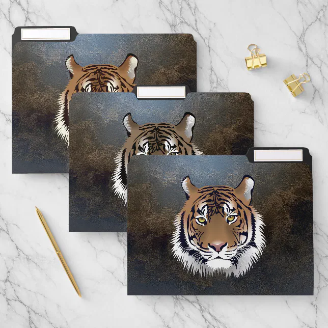 Cool Tiger Head, Leather Look File Folder | Zazzle