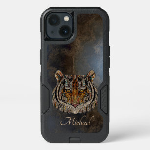 Cool Tiger Head, Leather iPhone 13 Case