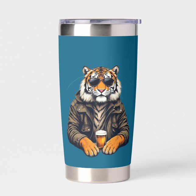 Cool Tiger in Shades Thermal Tumbler - 20oz  (Left)