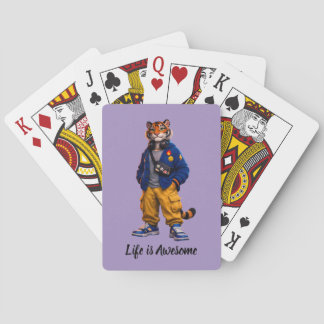 Cool Tiger in Streetwear Art - Urban Style Tiger Poker Cards