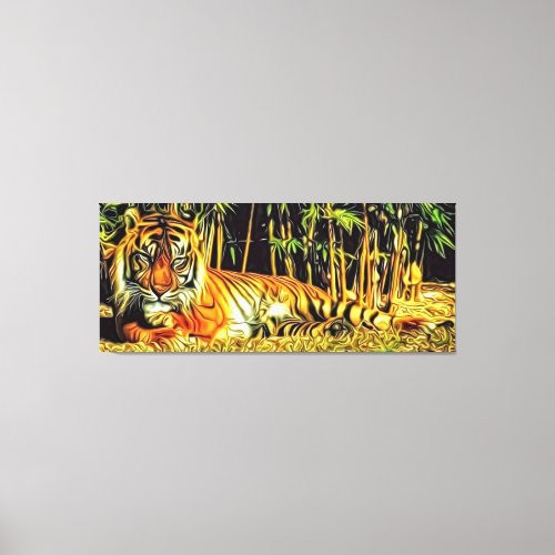 Cool Tiger Resting Modern Elegant Photo Art Canvas Print
