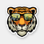 Cool Tiger Sunglasses Face Bengal Growling Mouth C Sticker