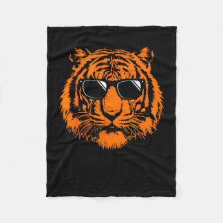 Cool Tiger Sunglasses Graphic Wild Animal Design Fleece Blanket