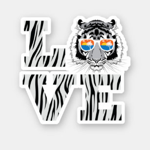 Cool Tiger Sunglasses Tiger Love. Perfect design f Sticker