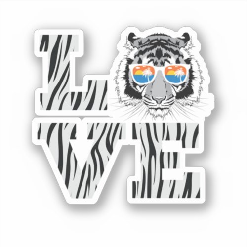 Cool Tiger Sunglasses Tiger Love Perfect design f Sticker