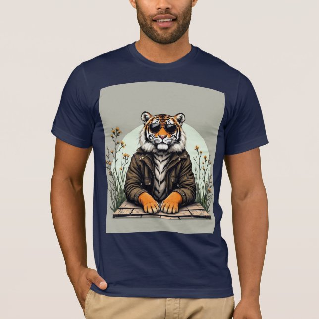 "Cool Tiger with Sunglasses T-Shirt - Stylish (Front)
