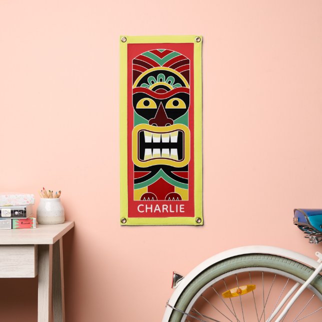 Cool Tiki Totem custom name & color Pennant (Insitu 2)