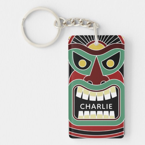 Cool Tiki Totem custom name key chain