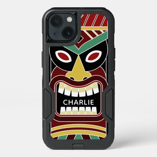 Cool Tiki Totem custom name phone cases (Back)