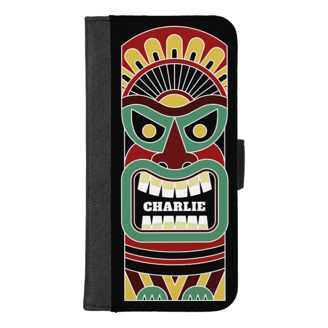 Cool Tiki Totem custom name phone wallets (Front)