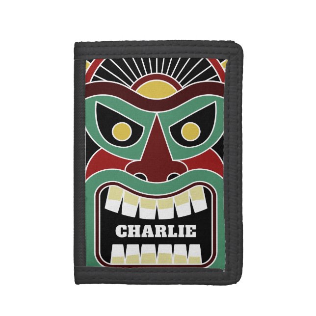 Cool Tiki Totem custom name wallets (Front Vertical)