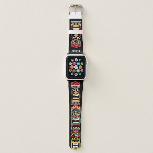 Cool Tiki Totems custom name Apple Watch Band (Front)