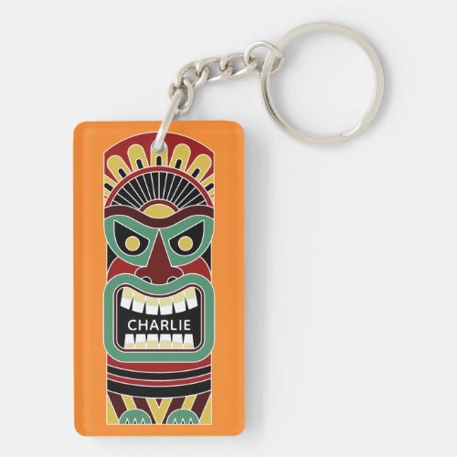 Cool Tiki Totems custom name key chain