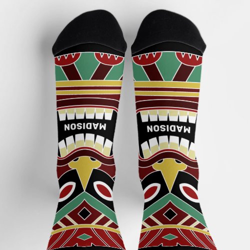 Cool Tiki Totems custom name Socks
