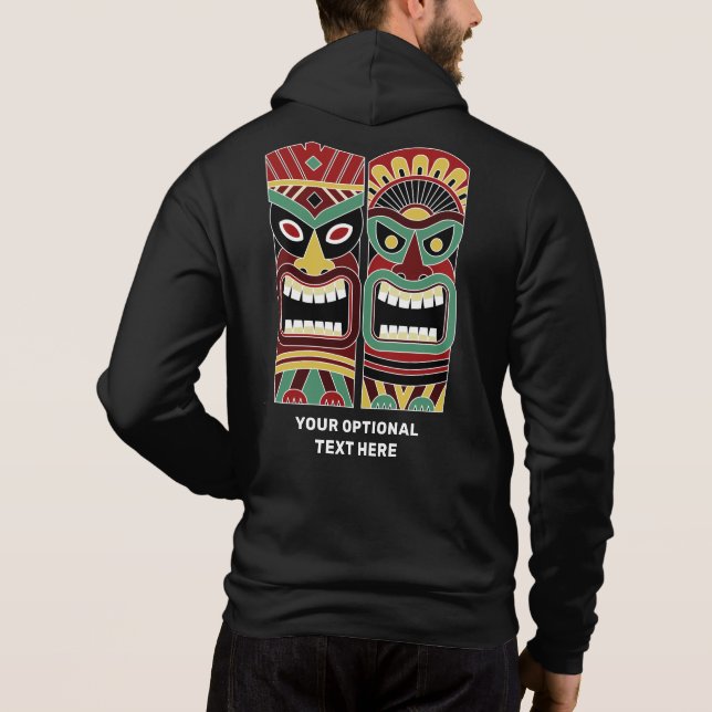 Cool Tiki Totems custom name & text Hoodie (Back)